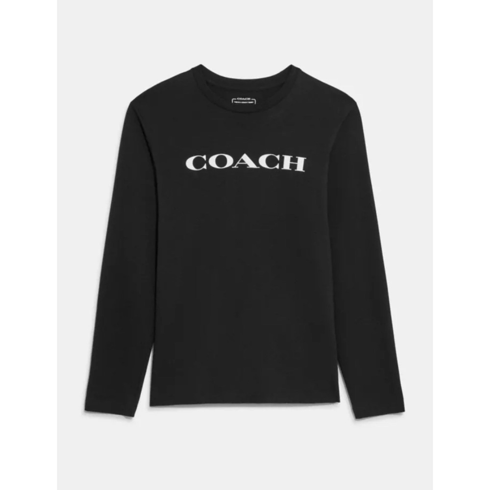 Coach Long Sleeve Essential T-Shirt CB672 Black Men's 3X Spell Out